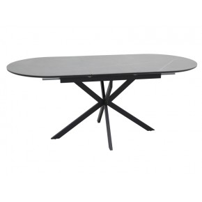 Стол обеденный SIGNAL GASTON Ceramic серый/черный 140-180/80